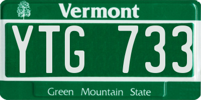 VT license plate YTG733