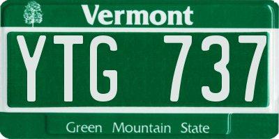 VT license plate YTG737