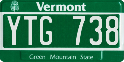 VT license plate YTG738