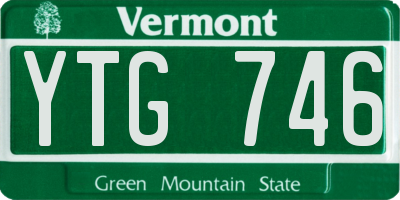 VT license plate YTG746