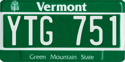 VT license plate YTG751