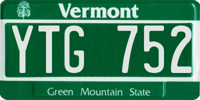 VT license plate YTG752