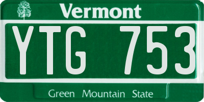 VT license plate YTG753