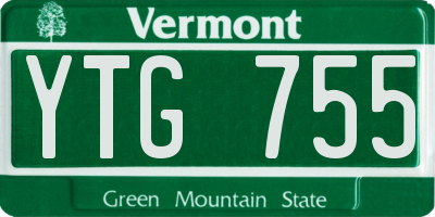 VT license plate YTG755