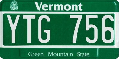 VT license plate YTG756
