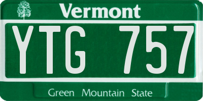 VT license plate YTG757