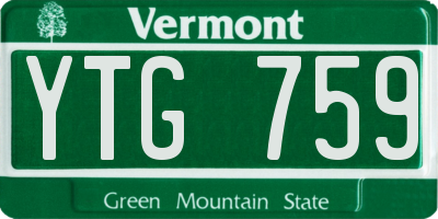 VT license plate YTG759