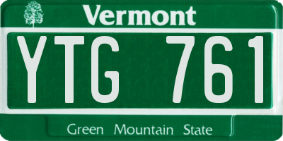 VT license plate YTG761