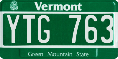 VT license plate YTG763