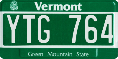 VT license plate YTG764
