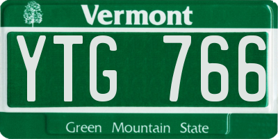 VT license plate YTG766