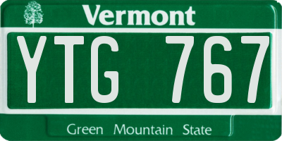 VT license plate YTG767