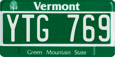 VT license plate YTG769