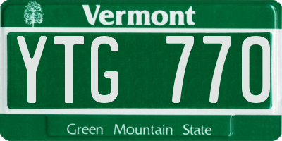 VT license plate YTG770
