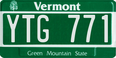 VT license plate YTG771