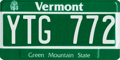 VT license plate YTG772