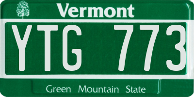 VT license plate YTG773