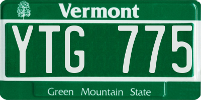 VT license plate YTG775