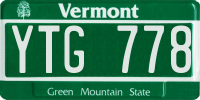 VT license plate YTG778