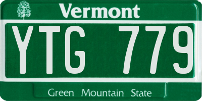 VT license plate YTG779