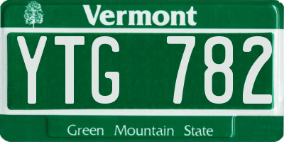 VT license plate YTG782