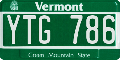 VT license plate YTG786