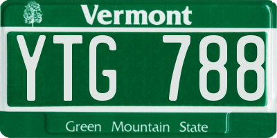 VT license plate YTG788