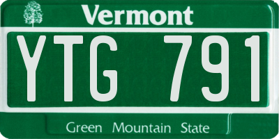 VT license plate YTG791