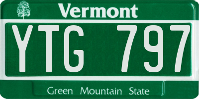 VT license plate YTG797