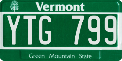VT license plate YTG799
