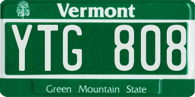 VT license plate YTG808