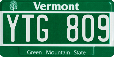 VT license plate YTG809
