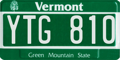 VT license plate YTG810