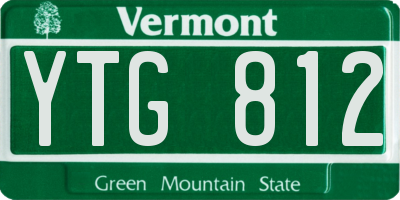 VT license plate YTG812