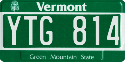 VT license plate YTG814