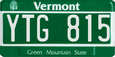 VT license plate YTG815