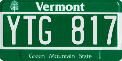VT license plate YTG817