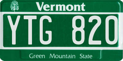 VT license plate YTG820