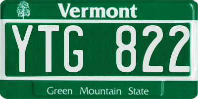 VT license plate YTG822