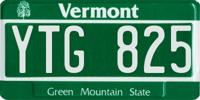 VT license plate YTG825