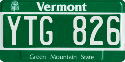 VT license plate YTG826