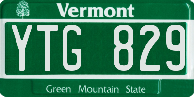 VT license plate YTG829