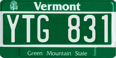 VT license plate YTG831