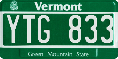 VT license plate YTG833