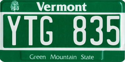 VT license plate YTG835