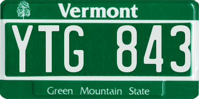 VT license plate YTG843