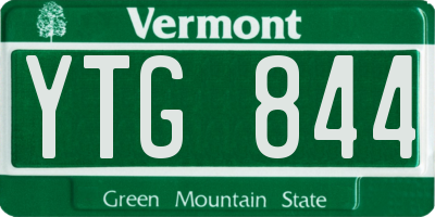 VT license plate YTG844