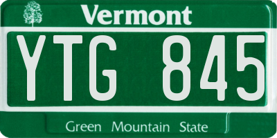 VT license plate YTG845