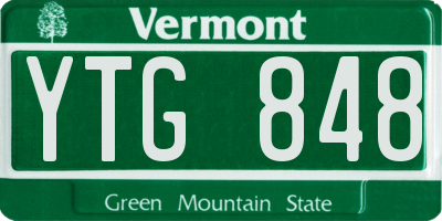 VT license plate YTG848