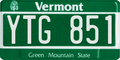 VT license plate YTG851